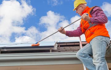 Mustard Hyrn soft wash roof cleaning